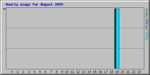 Hourly usage for August 2025
